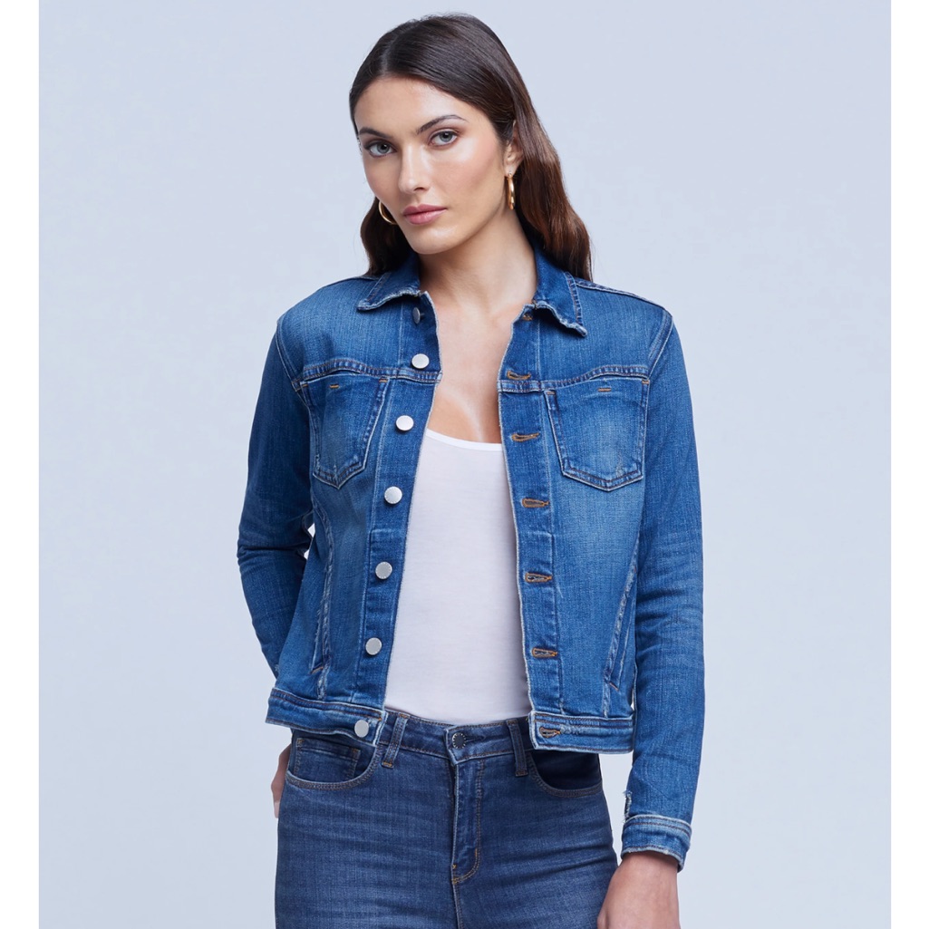 L’agence Celine Slim Fit Distressedjean Jacket Size Xs